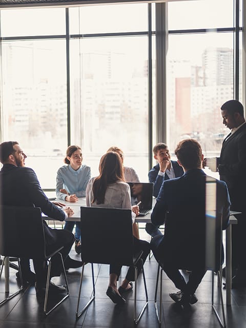 Meeting in conference room